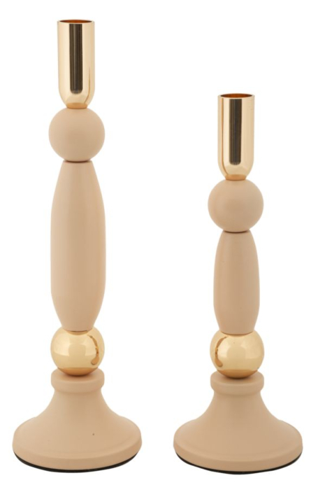 Suport lumanare, Set de 2 buc. Strek, roz, cm ø 9,5x25-9,5x30 [1]