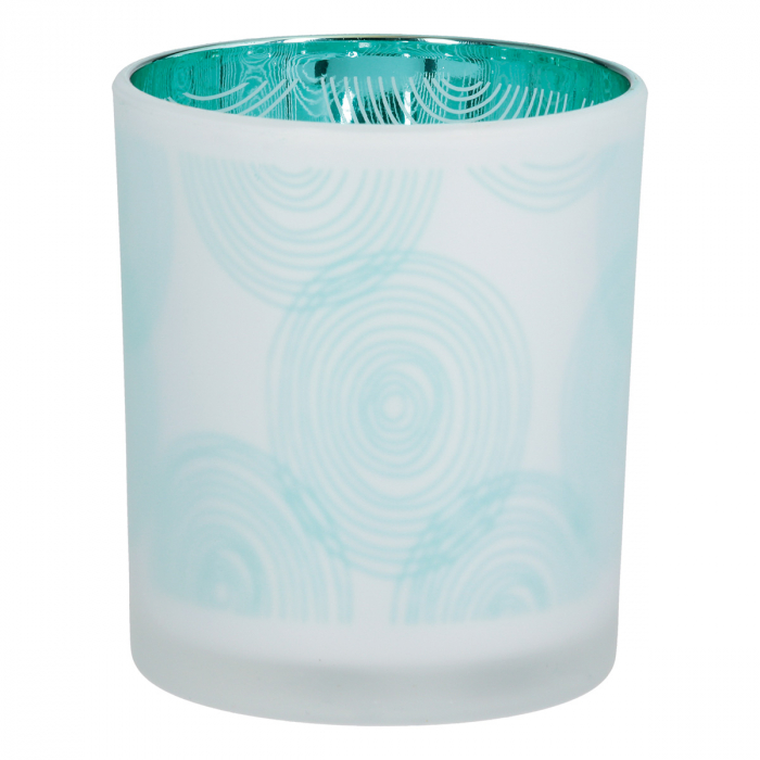Suport lumanare, Spiral, Sticla, verde, alb, PU 12, 2 buc. asortate, H. 10 cm, D. 9 cm [2]