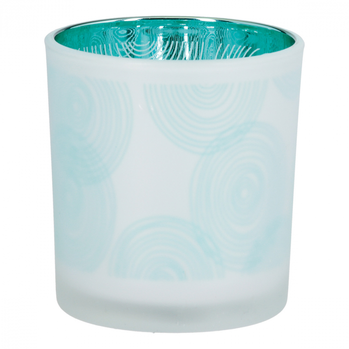 Suport lumanare, Spiral, Sticla, verde, alb, PU 18, 2 buc. asortate, H. 8 cm, D. 7 cm [2]