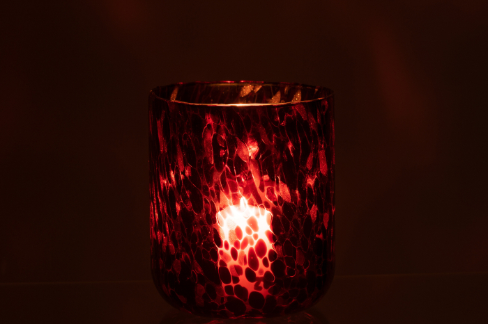 Suport lumânare, Spotted Rosu L [3]