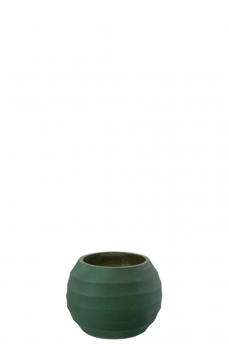 Suport lumanare Stripe, Sticla, Verde, 12.5x12.5x9 cm [2]