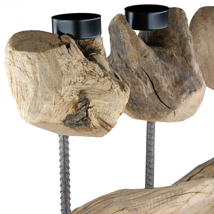 Suport lumânare tip pastilă, Metal, culori naturale, PU 3, L. 7 cm, L. 43 cm, H 20 cm [4]