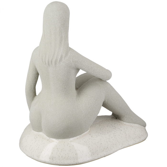 Suport lumânare tip pastilă, motiv femeie, ceramică, gri deschis, PU 2, L. 14 cm, l. 18 cm, H 20 cm [3]