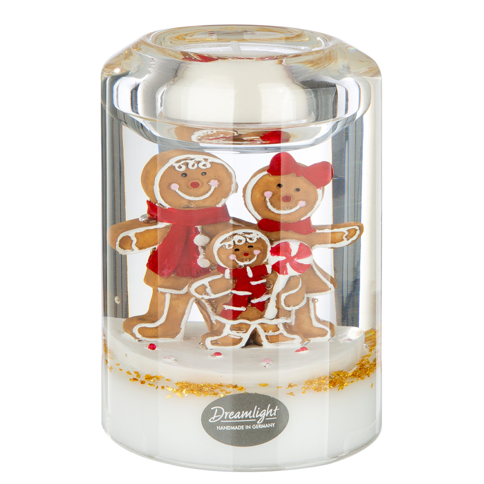 Suport lumanare tip tealight, Candela Classic, „Wonderland Gingerbread”, Turta dulce, Sticla, maro, alb, PU 4, L. 7 cm, L. 7 cm, H 10,5 cm [2]