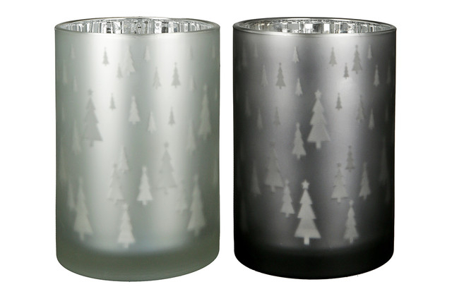 Suport lumanare, TREE, sticla, set 2, 18X12 cm [2]