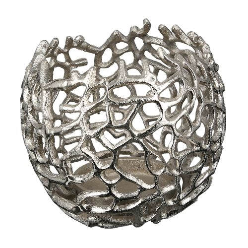 Suport lumanare Twigs, aluminiu, argintiu, 14x16 cm [2]