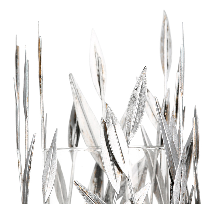 Suport lumanare Twigs metalic, argintiu, 50x13 cm        [4]