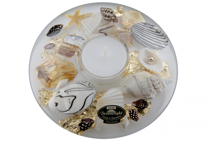 Suport lumanare Ufo Medium  Shells, Sticla, Multicolor, 5x12 cm [2]