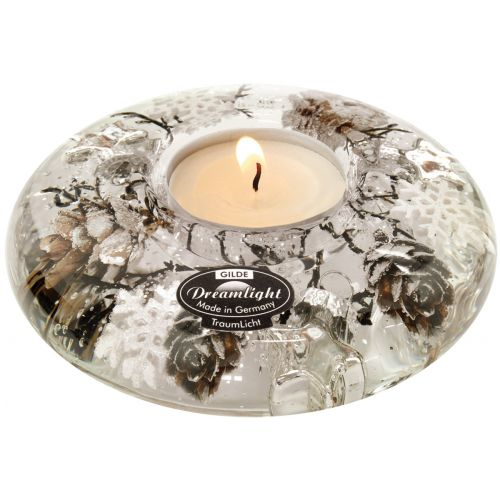 Suport lumanare Ufo Medium Winter Story, Sticla, Multicolor, 5x12 cm [2]