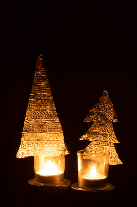 Suport lumanare Xmas Tree, Rasina, Argintiu, 10x8.5x23 cm [6]