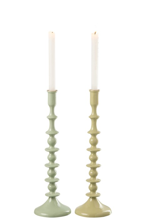 Suport lumanari, Aluminiu, Verde, 13x13x42.5 [3]