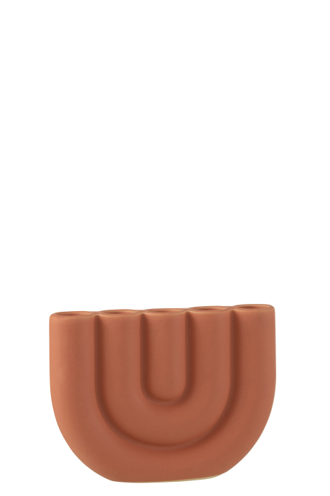 Suport lumanari, Ceramica, Portocaliu, 17.5x3.5x13 [1]