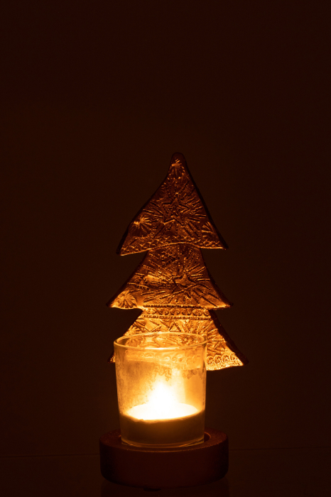 Suport lumanari, Compozit, Auriu, 9.5x8.5x17.5 [3]