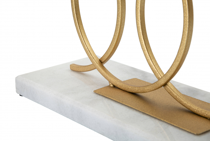 Suport lumanari Infinity, Fier/Marmura, Auriu, 20x30x9 cm [2]
