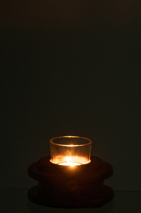 Suport lumanari, Lemn, Maro, 11x11x3.25 [3]