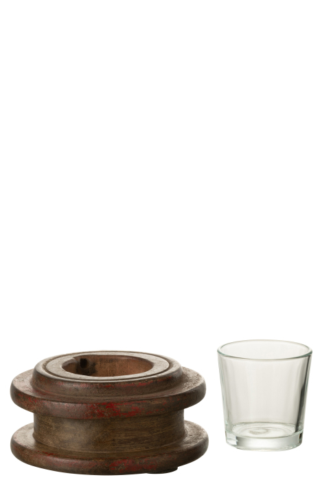 Suport lumanari, Lemn, Maro, 11x11x3.25 [4]