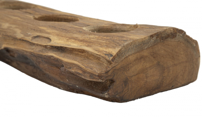 Suport lumanari lung din tec reciclat 51x14x6 cm (piesa unica) [4]