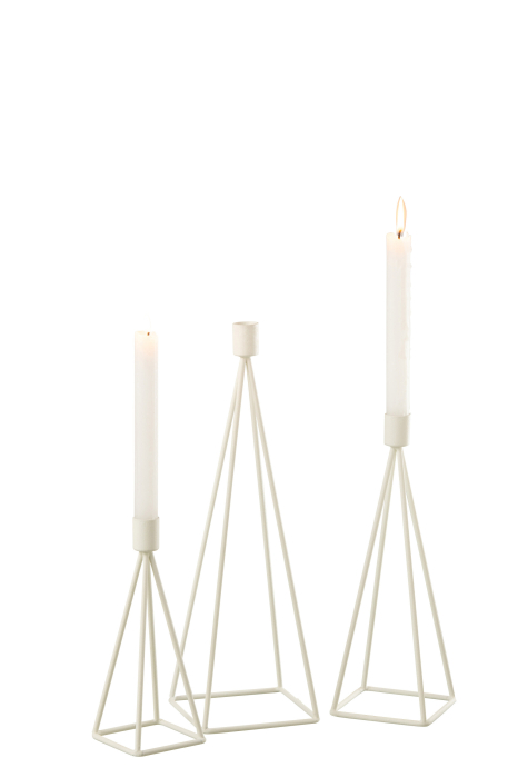 Suport lumanari, Metal , Alb , 12x12x38.5 [2]