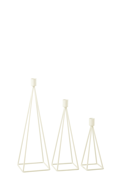 Suport lumanari, Metal , Alb , 12x12x38.5 [3]