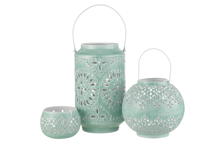 Suport lumanari, Metal , Albastru, 18x18x43 [4]