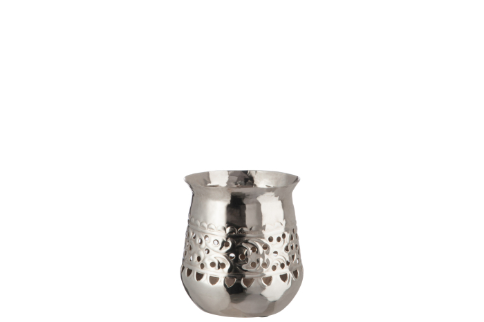 Suport lumanari, Metal, Argintiu, 10.7x10.7x12.5 cm [1]