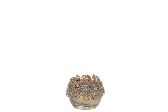 Suport lumanari, Metal, Argintiu, 8x8x8 cm [2]