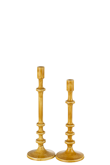 Suport lumanari, Metal , Galben, 13x13x40 [3]