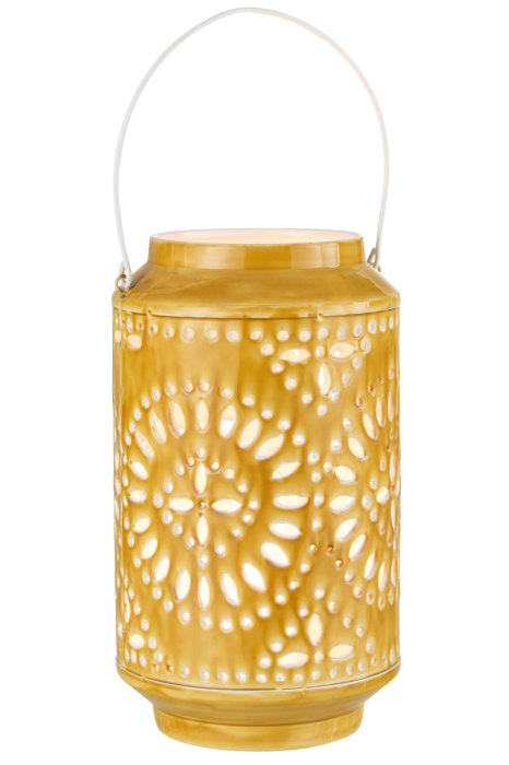 Suport lumanari, Metal , Galben, 18x18x45 [2]