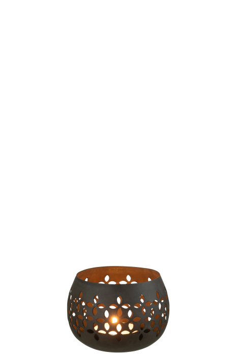 Suport lumanari, Metal , Negru, 12.5x12.5x10 [3]