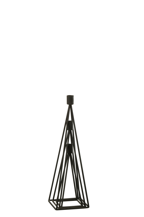 Suport lumanari, Metal , Negru, 12x12x38.5 [4]