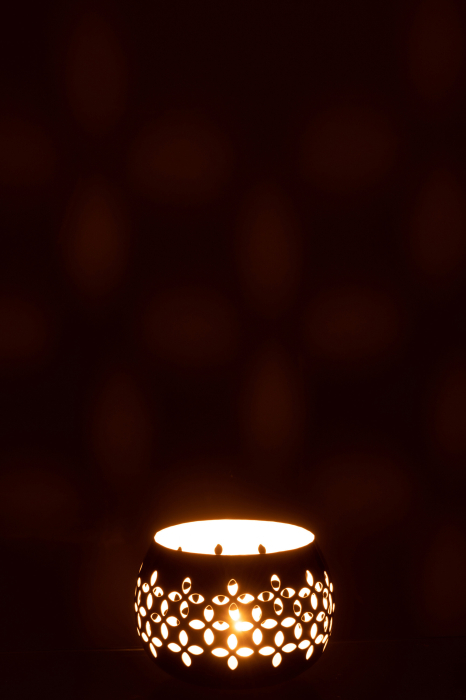 Suport lumanari, Metal , Negru, 13x13x9 [3]