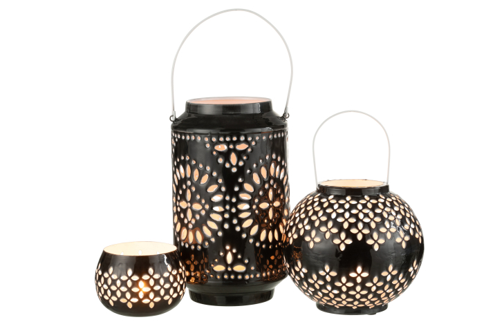 Suport lumanari, Metal , Negru, 17x17x43 [5]
