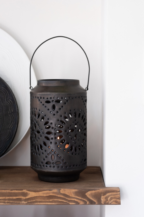 Suport lumanari, Metal , Negru, 18x18x45 [1]