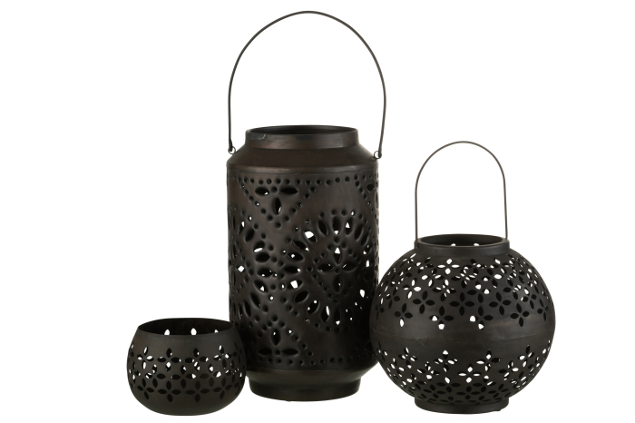 Suport lumanari, Metal , Negru, 18x18x45 [4]