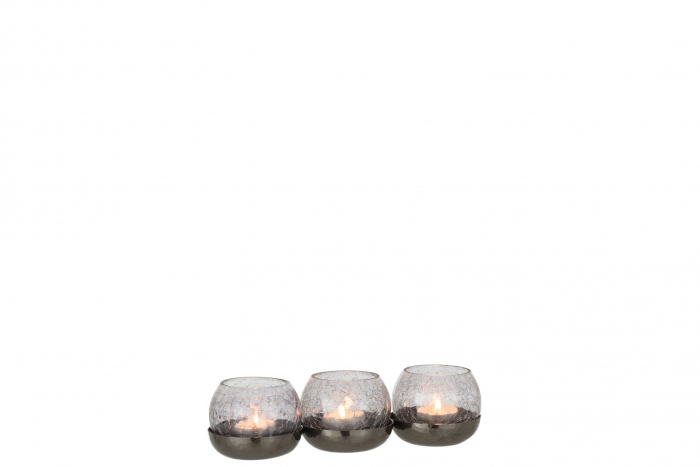Suport lumanari, Metal, Negru, 27x9x7.5 cm [2]