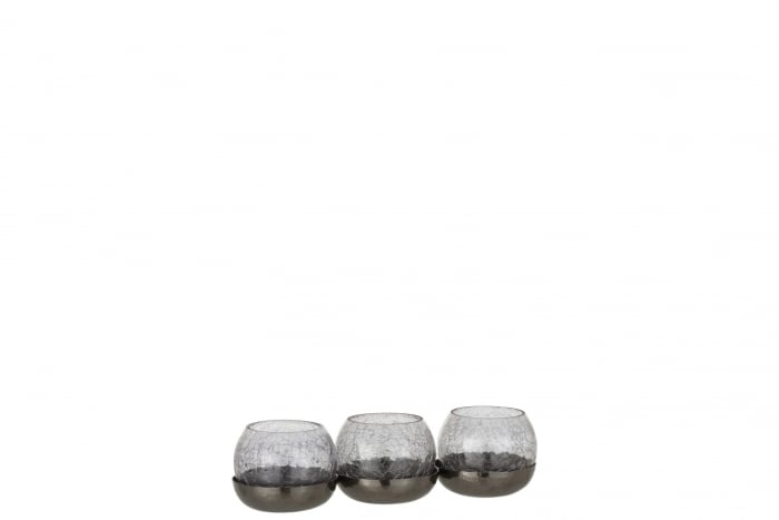 Suport lumanari, Metal, Negru, 27x9x7.5 cm
