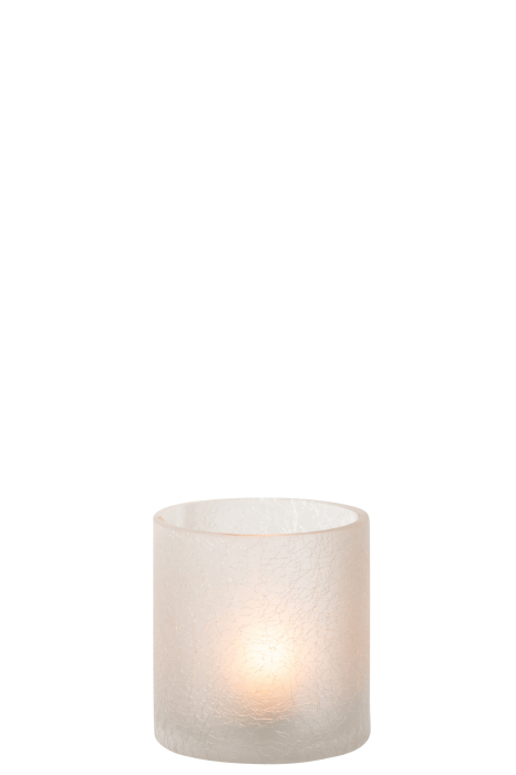 Suport lumanari, Sticla, Alb, 10x10x10 [2]