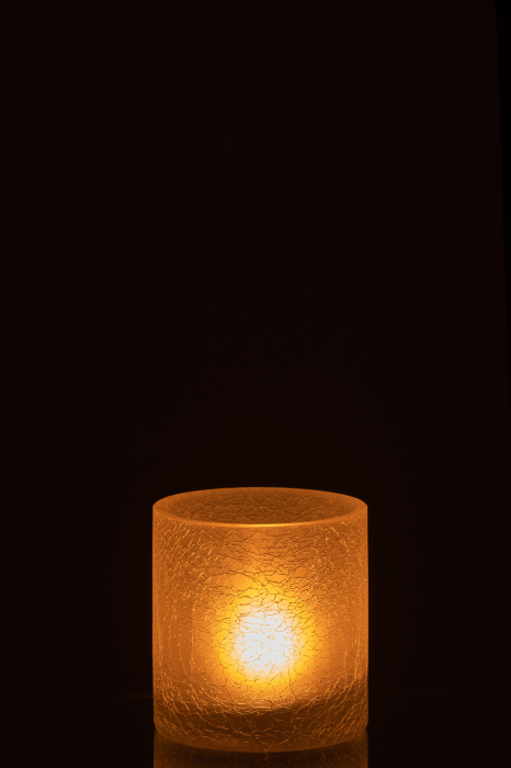 Suport lumanari, Sticla, Alb, 10x10x10 [3]