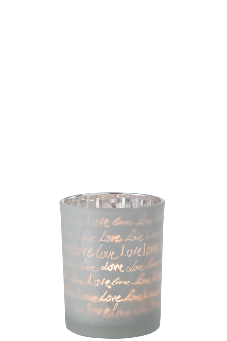 Suport lumanari, Sticla, Alb, 10x10x12.5 [2]