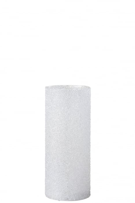 Suport lumanari, Sticla, Alb , 10x10x25 cm