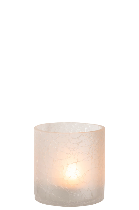 Suport lumanari, Sticla, Alb, 12x12x12 [3]