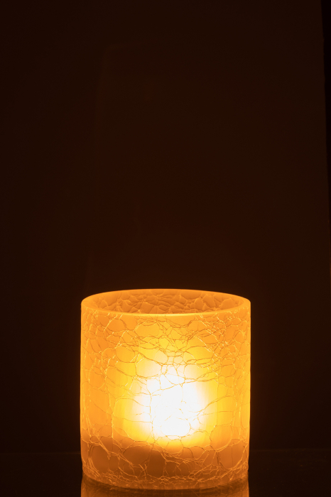 Suport lumanari, Sticla, Alb, 12x12x12 [4]