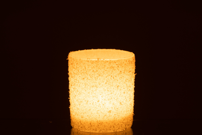 Suport lumanari, Sticla, Alb, 9x9x10 [4]