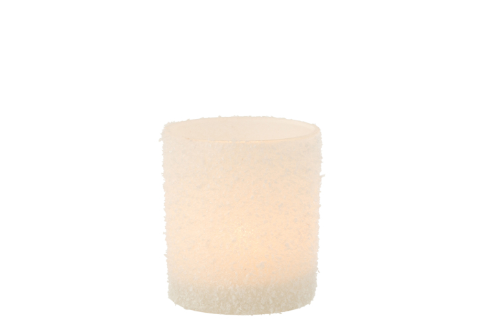 Suport lumanari, Sticla, Alb, 9x9x10 [3]