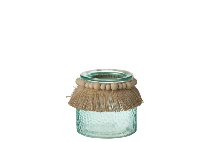 Suport lumanari, Sticla, Albastru, 11.5x11.5x10.5 [1]