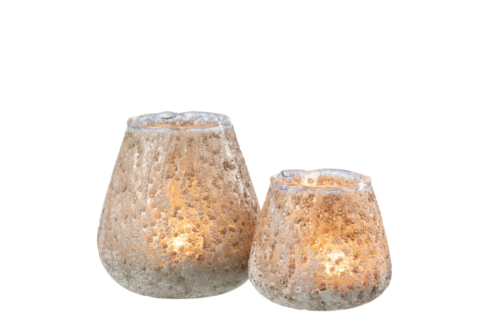 Suport lumanari, Sticla, Albastru, 11.5x11.5x12 [5]