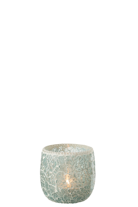 Suport lumanari, Sticla, Albastru, 11.5x11.5x12.5 [2]