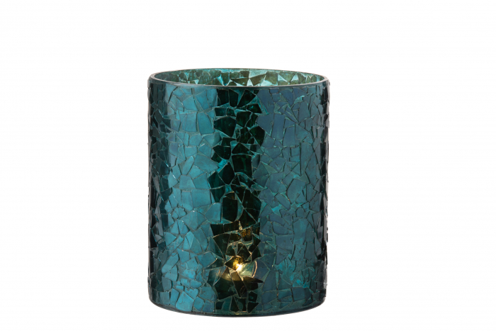 Suport lumanari, Sticla, Albastru, 16x16x20 cm [2]