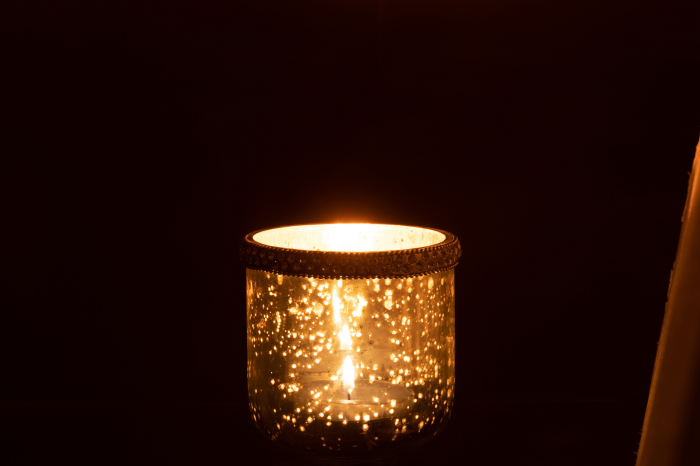 Suport lumanari, Sticla, Argintiu, 10.5x10.5x10.5 [3]