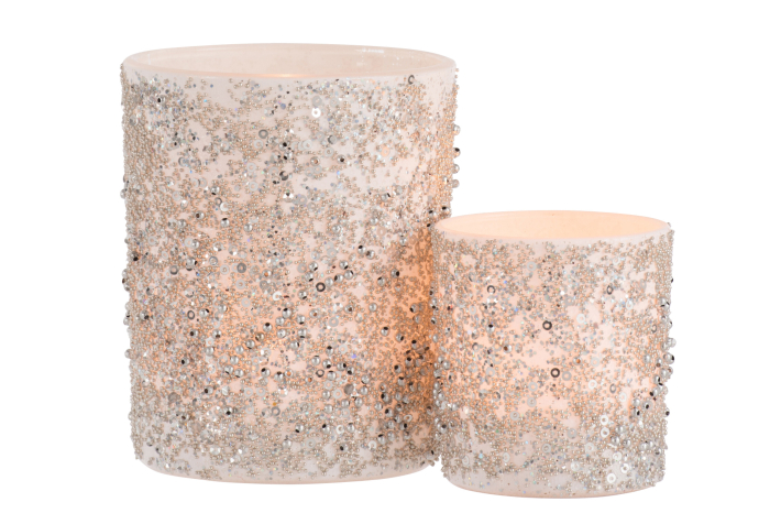 Suport lumanari, Sticla, Argintiu, 10.5x10.5x12.5 [5]